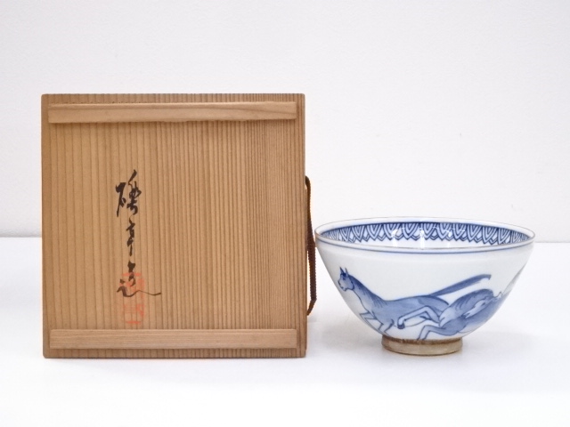 JAPANESE TEA CEREMONY / CHAWAN(TEA BOWL) / HORSE / BY REKITEI KAWAMOTO